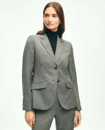 Stretch Wool Twill 2-Button Sharkskin Jacket, image 1