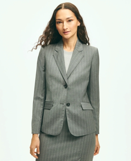 Pinstripe Jacket in Wool Blend, image 1
