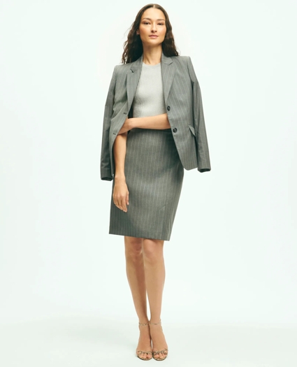 Pinstripe Jacket in Wool Blend, image 2