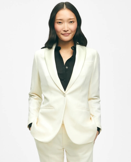 Black Fleece Peak Lapel Dinner Jacket in Merino Wool-Silk Faille, image 1