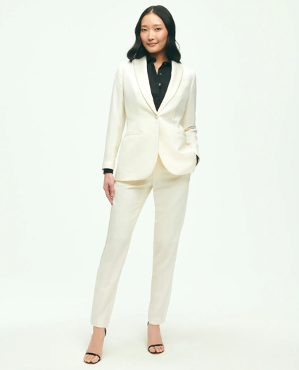 Black Fleece Peak Lapel Dinner Jacket in Merino Wool-Silk Faille, image 2