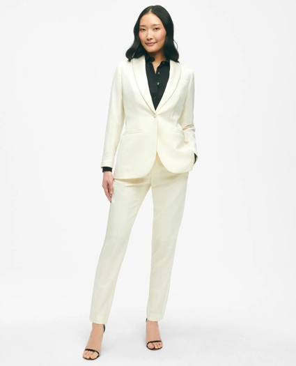 Black Fleece Peak Lapel Dinner Jacket in Merino Wool-Silk Faille, image 2