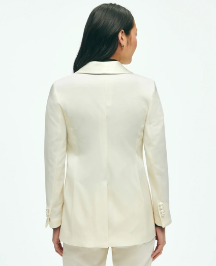 Black Fleece Peak Lapel Dinner Jacket in Merino Wool-Silk Faille, image 3