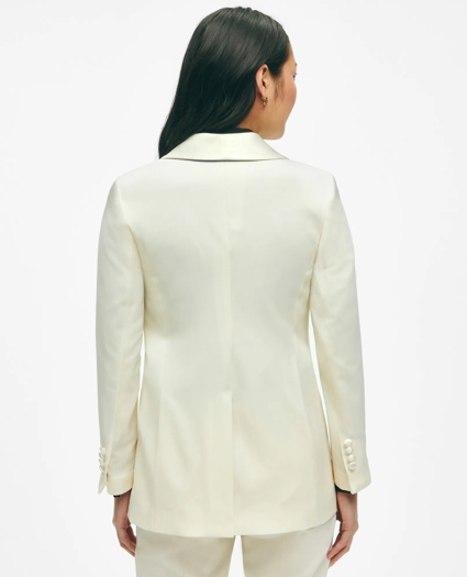 Black Fleece Peak Lapel Dinner Jacket in Merino Wool-Silk Faille, image 3