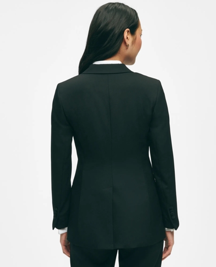 Black Fleece Peak Lapel Dinner Jacket in Merino Wool-Silk Faille, image 3