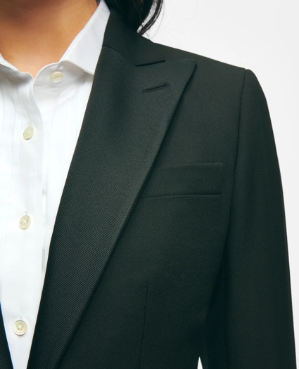 Black Fleece Peak Lapel Dinner Jacket in Merino Wool-Silk Faille, image 4