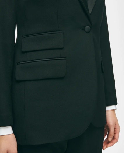 Black Fleece Peak Lapel Dinner Jacket in Merino Wool-Silk Faille, image 6