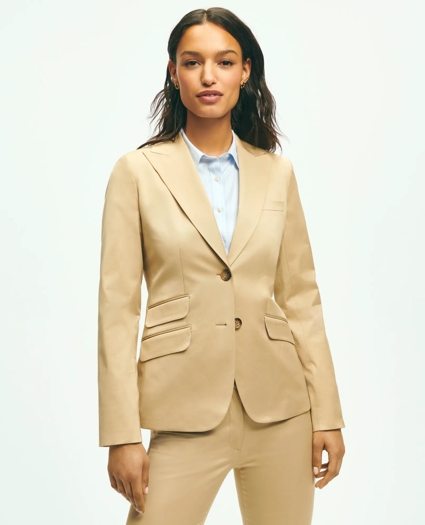 Peak Lapel Cotton Sateen Jacket, image 1