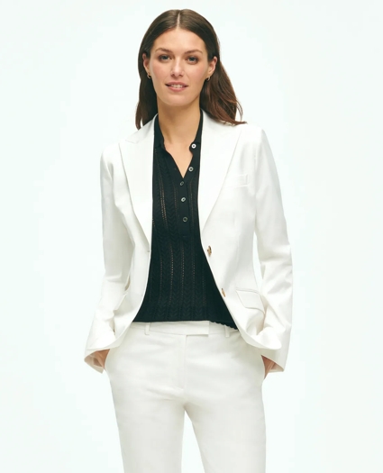 Peak Lapel Cotton Sateen Jacket, image 1