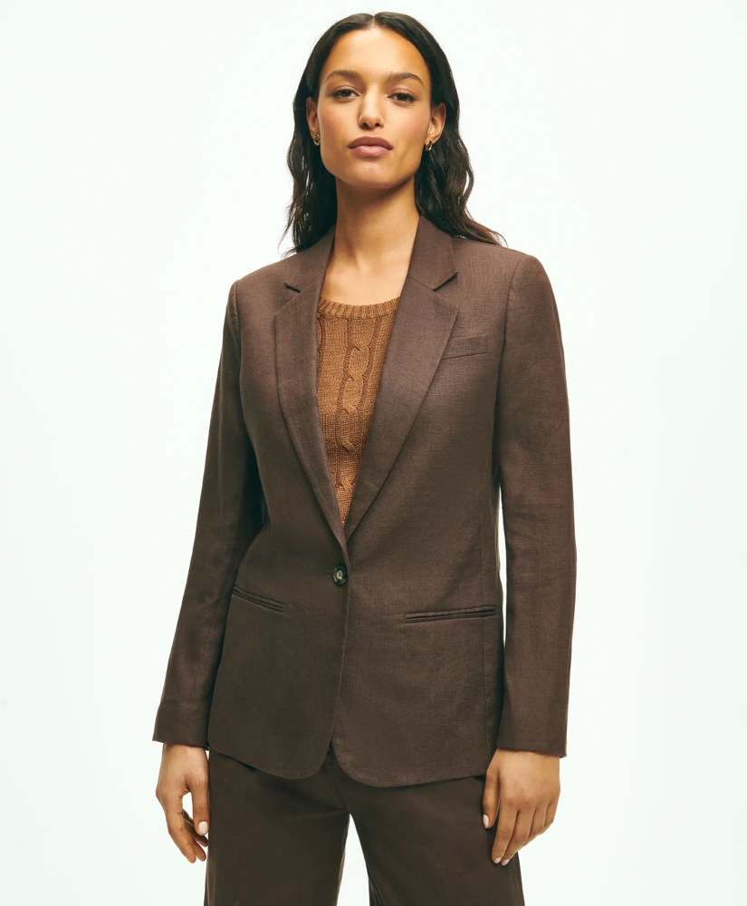 Linen One-Button Jacket, image 4