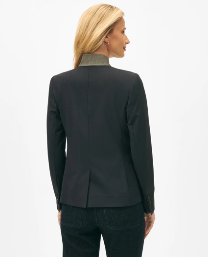 The Essentials Stand Collar Jacket in Wool Blend, image 3