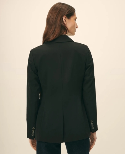 Double-Breasted Peak Lapel Jacket in Fine Twill Stretch Crepe, image 3