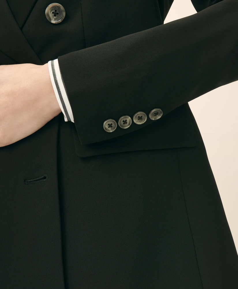 Double-Breasted Peak Lapel Jacket in Fine Twill Stretch Crepe, image 4