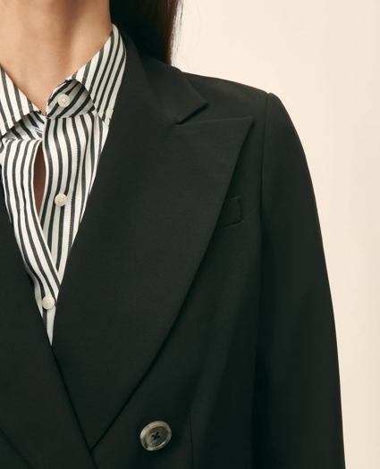 Double-Breasted Peak Lapel Jacket in Fine Twill Stretch Crepe, image 5