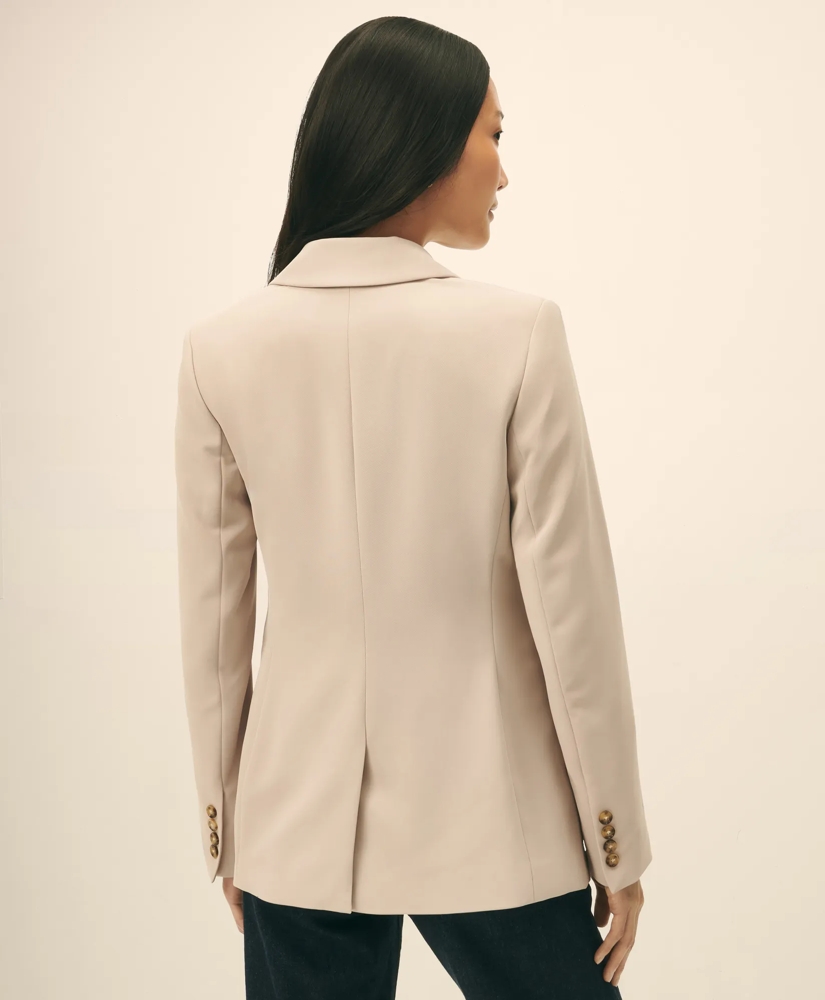 Double-Breasted Peak Lapel Jacket in Fine Twill Stretch Crepe, image 4