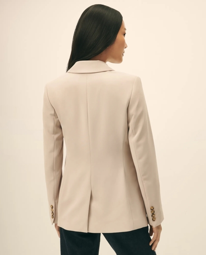Double-Breasted Peak Lapel Jacket in Fine Twill Stretch Crepe, image 4