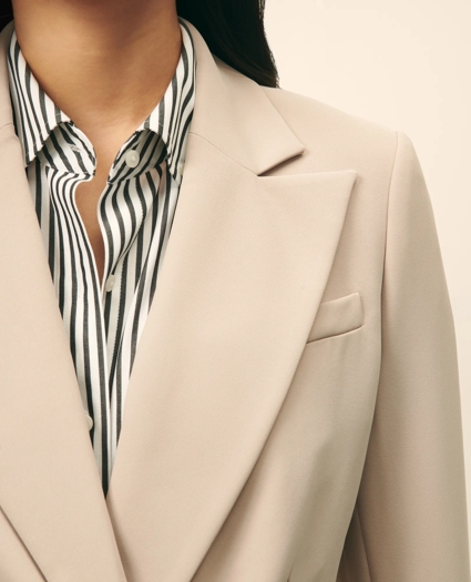 Double-Breasted Peak Lapel Jacket in Fine Twill Stretch Crepe, image 5