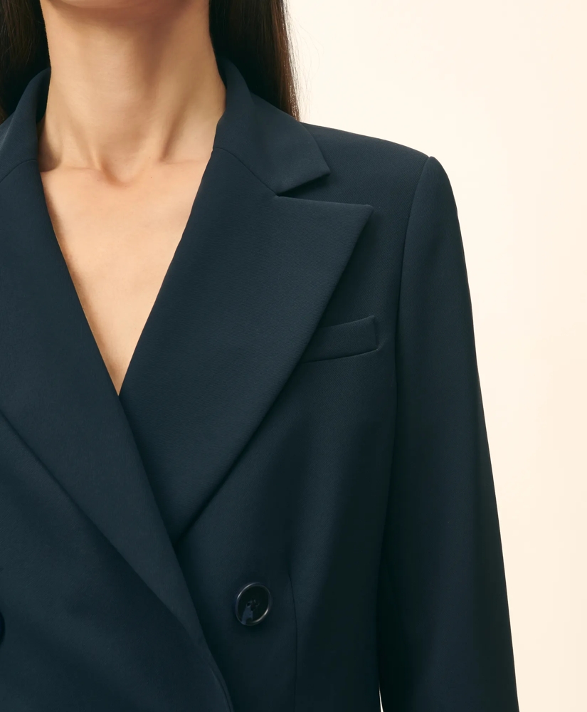 Double-Breasted Peak Lapel Jacket in Fine Twill Stretch Crepe, image 3