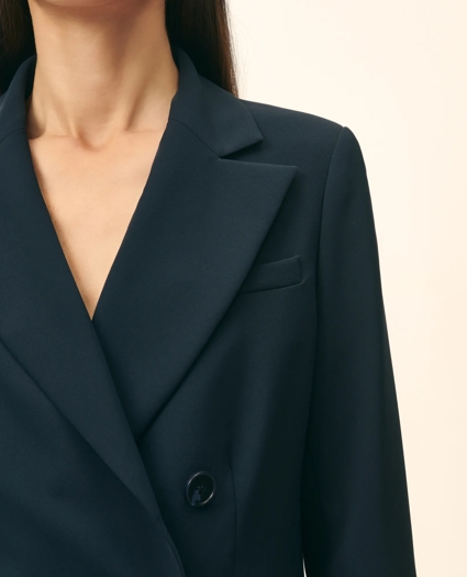 Double-Breasted Peak Lapel Jacket in Fine Twill Stretch Crepe, image 3