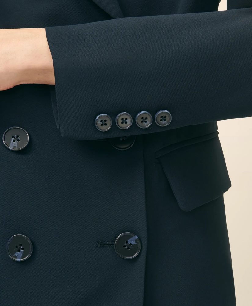 Double-Breasted Peak Lapel Jacket in Fine Twill Stretch Crepe, image 4