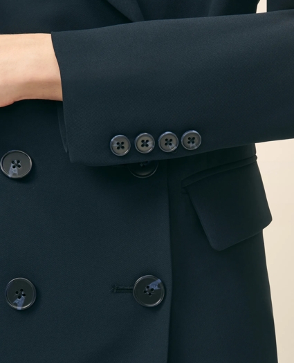 Double-Breasted Peak Lapel Jacket in Fine Twill Stretch Crepe, image 4