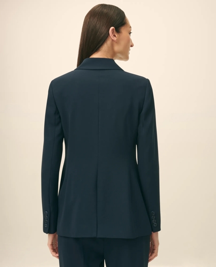 Double-Breasted Peak Lapel Jacket in Fine Twill Stretch Crepe, image 5
