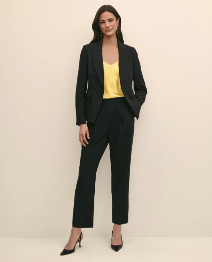 Single-Breasted Peak Lapel Jacket in Fine Twill Stretch Crepe, image 2