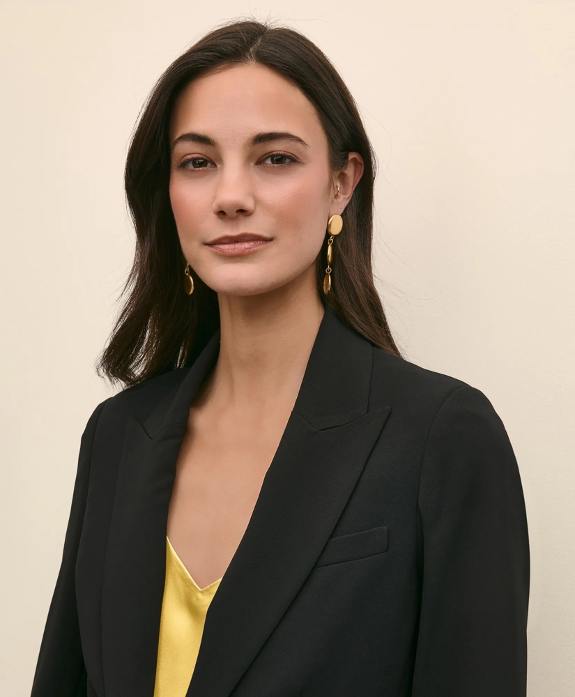 Single-Breasted Peak Lapel Jacket in Fine Twill Stretch Crepe, image 3