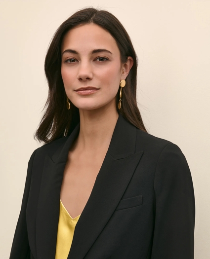 Single-Breasted Peak Lapel Jacket in Fine Twill Stretch Crepe, image 3