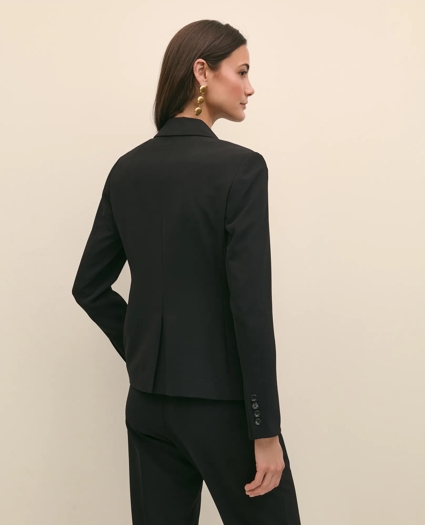 Single-Breasted Peak Lapel Jacket in Fine Twill Stretch Crepe, image 4