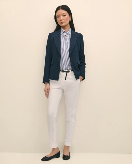 Single-Breasted Peak Lapel Jacket in Fine Twill Stretch Crepe, image 1