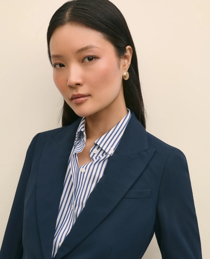 Single-Breasted Peak Lapel Jacket in Fine Twill Stretch Crepe, image 3