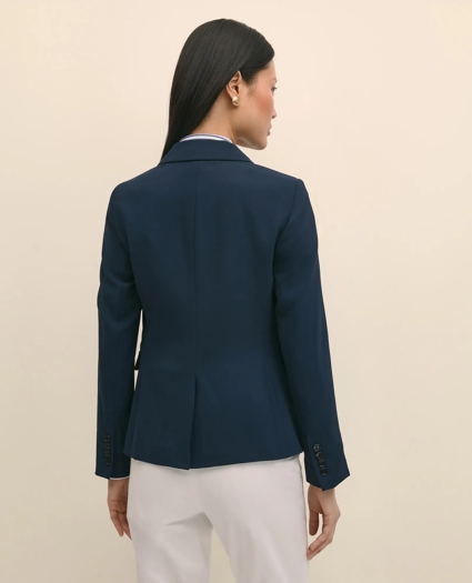 Single-Breasted Peak Lapel Jacket in Fine Twill Stretch Crepe, image 4