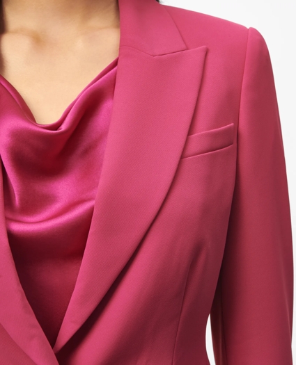 Single-Breasted Peak Lapel Jacket in Fine Twill Stretch Crepe, image 3