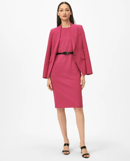 Single-Breasted Peak Lapel Jacket in Fine Twill Stretch Crepe, image 6