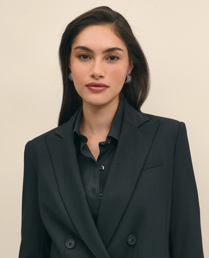 The Essentials Double-Breasted Peak Lapel Jacket in Wool Blend, image 3