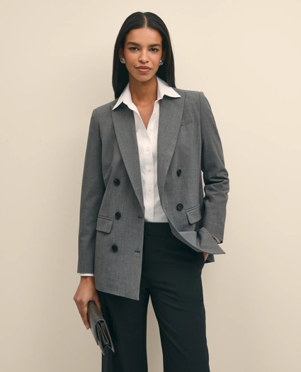 The Essentials Double-Breasted Peak Lapel Jacket in Wool Blend, image 1