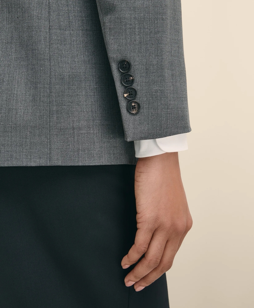 The Essentials Double-Breasted Peak Lapel Jacket in Wool Blend, image 6