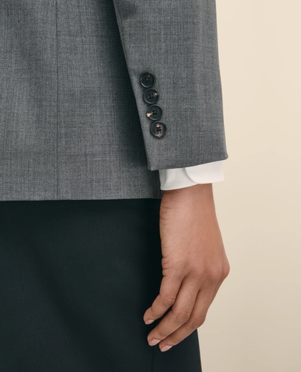 The Essentials Double-Breasted Peak Lapel Jacket in Wool Blend, image 6