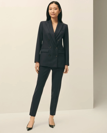 The Essentials Double-Breasted Peak Lapel Jacket in Wool Blend, image 1