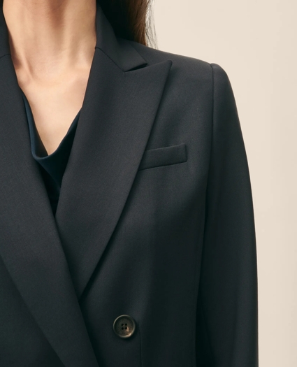 The Essentials Double-Breasted Peak Lapel Jacket in Wool Blend, image 3