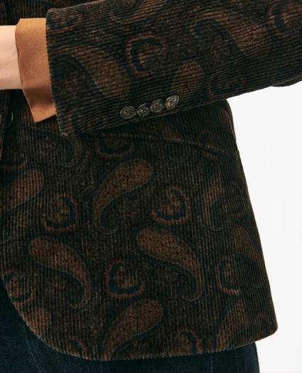 Peak Lapel Jacket in Paisley Corduroy, image 5