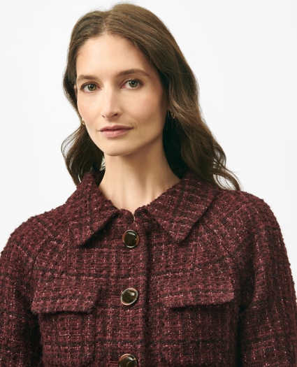 Cropped Jacket in Cotton-Wool Blend Boucle