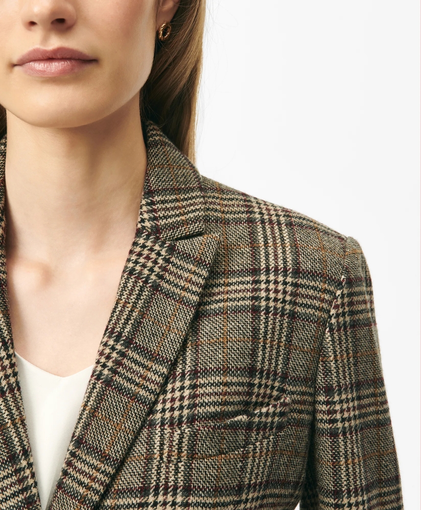 Peak Lapel Jacket in Glen Plaid Wool Peak Lapel Jacket in Glen Plaid Wool