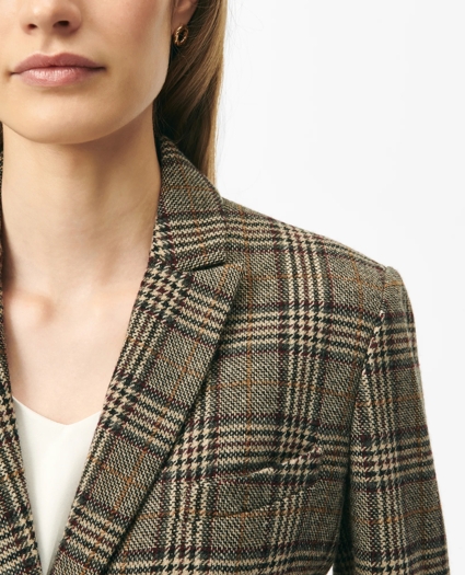 Peak Lapel Jacket in Glen Plaid Wool, image 4
