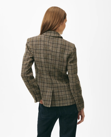 Peak Lapel Jacket in Glen Plaid Wool, image 5