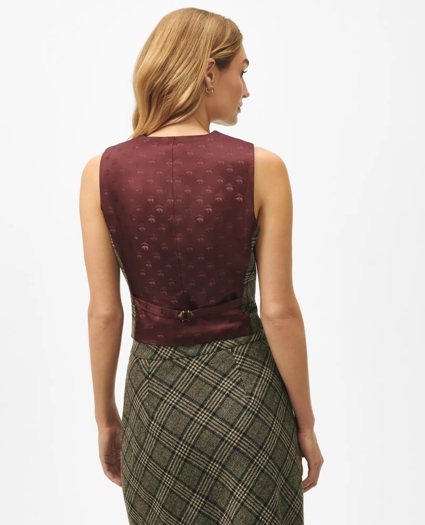 Notch Lapel Vest in Glen Plaid Wool, image 4