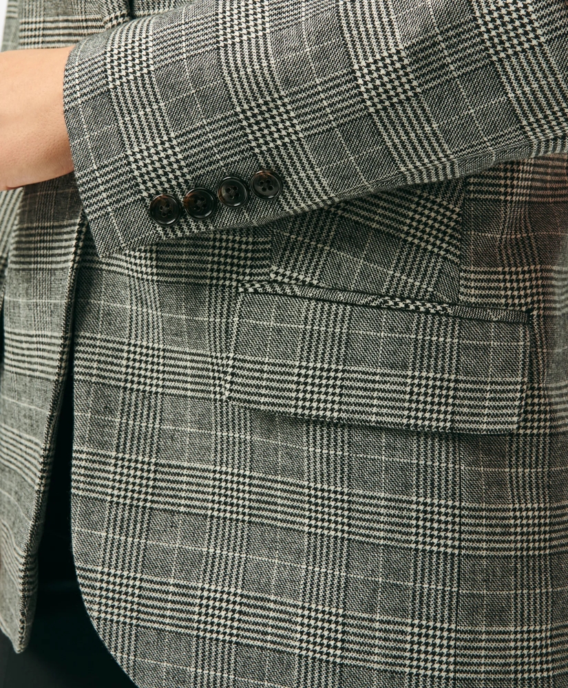 Relaxed Peak Lapel Jacket in Glen Plaid Wool Blend Relaxed Peak Lapel Jacket in Glen Plaid Wool Blend