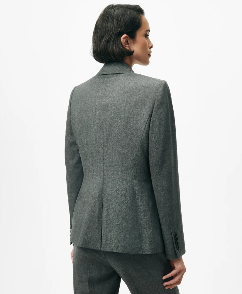 Peak Lapel Jacket in Flannel Wool