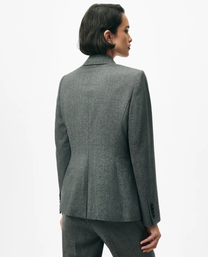 Peak Lapel Jacket in Flannel Wool